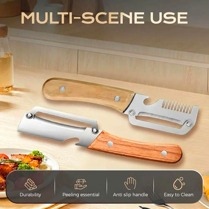 Stainless Steel Peeler & Shredder - Fast Fruit & Potato Skin Remover