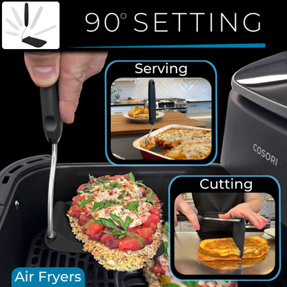 Adjustable Angle Spatula - Flexible Kitchen Turner with 2 Interchangeable Heads