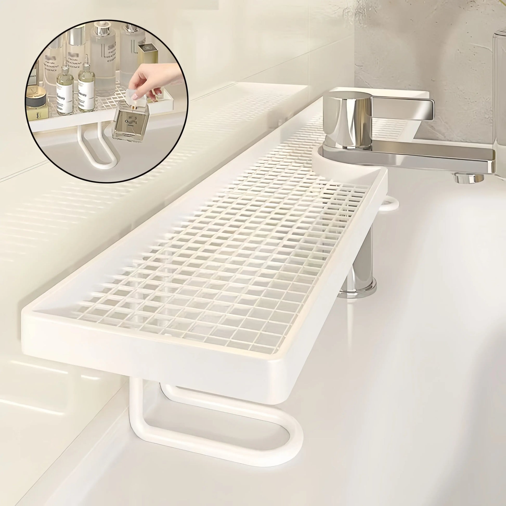 Bathroom Sink Organizer - Countertop Caddy For Soap, Sponges & Toiletries