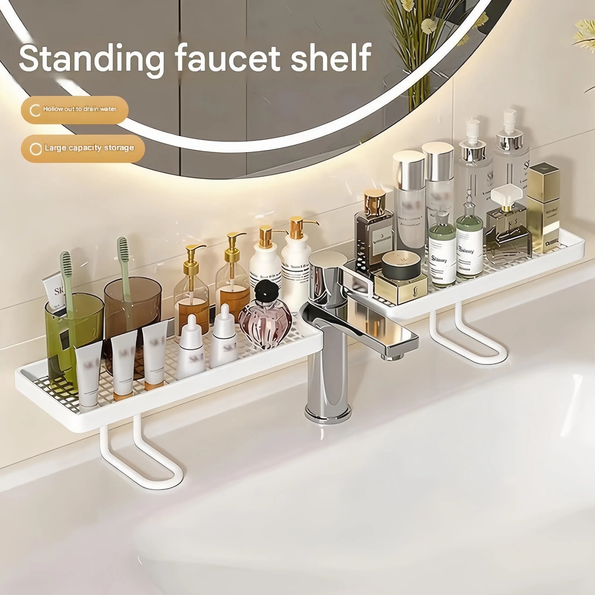 Bathroom Sink Organizer - Countertop Caddy For Soap, Sponges & Toiletries