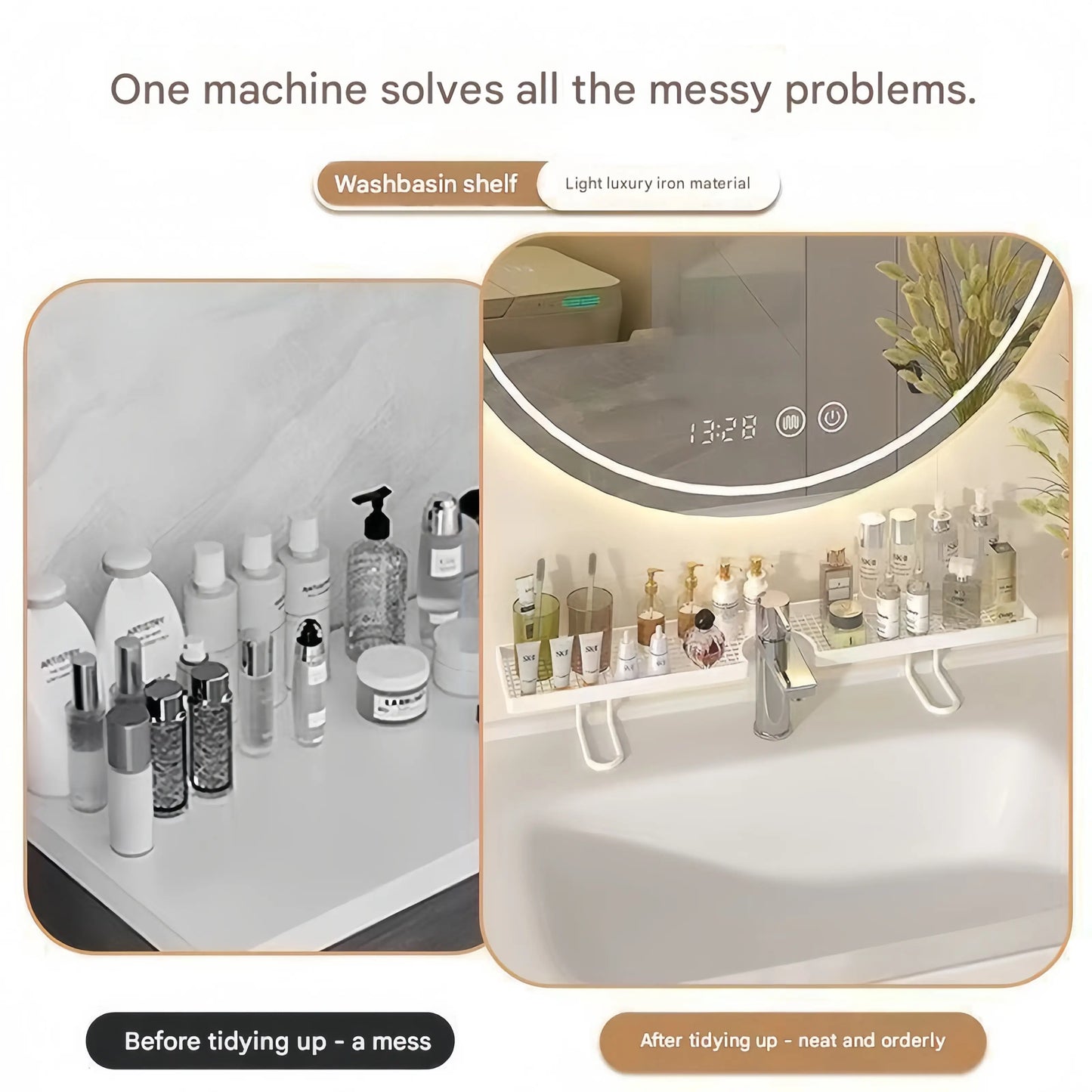 Bathroom Sink Organizer - Countertop Caddy For Soap, Sponges & Toiletries