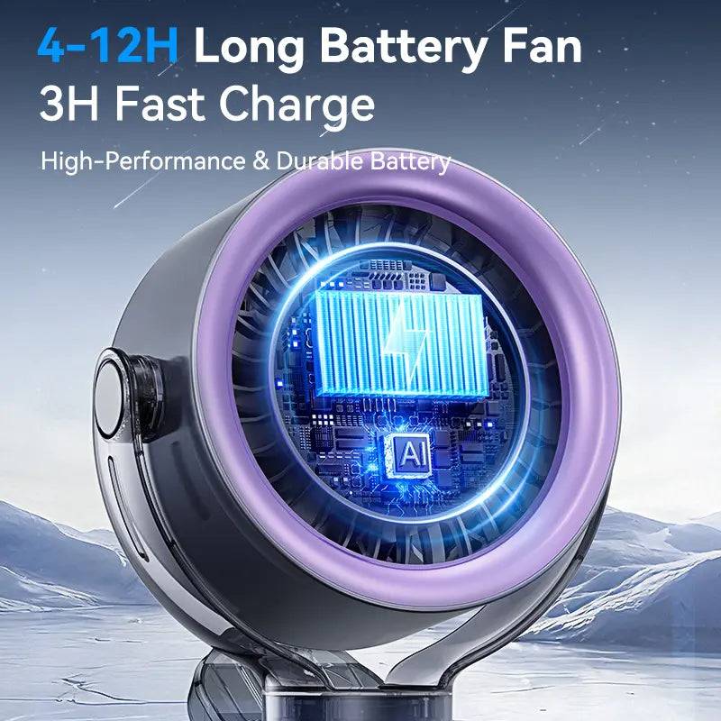 Rechargeable Clip-On Portable Fan - Flexible Tripod Fan for Car, Stroller & Desk