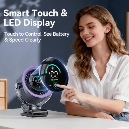 Rechargeable Clip-On Portable Fan - Flexible Tripod Fan for Car, Stroller & Desk
