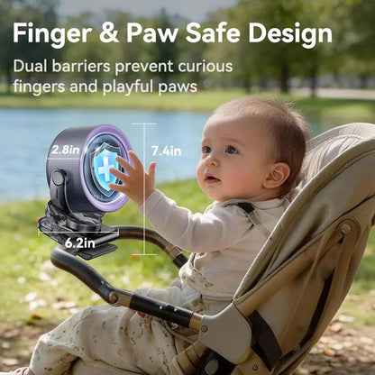 Rechargeable Clip-On Portable Fan - Flexible Tripod Fan for Car, Stroller & Desk