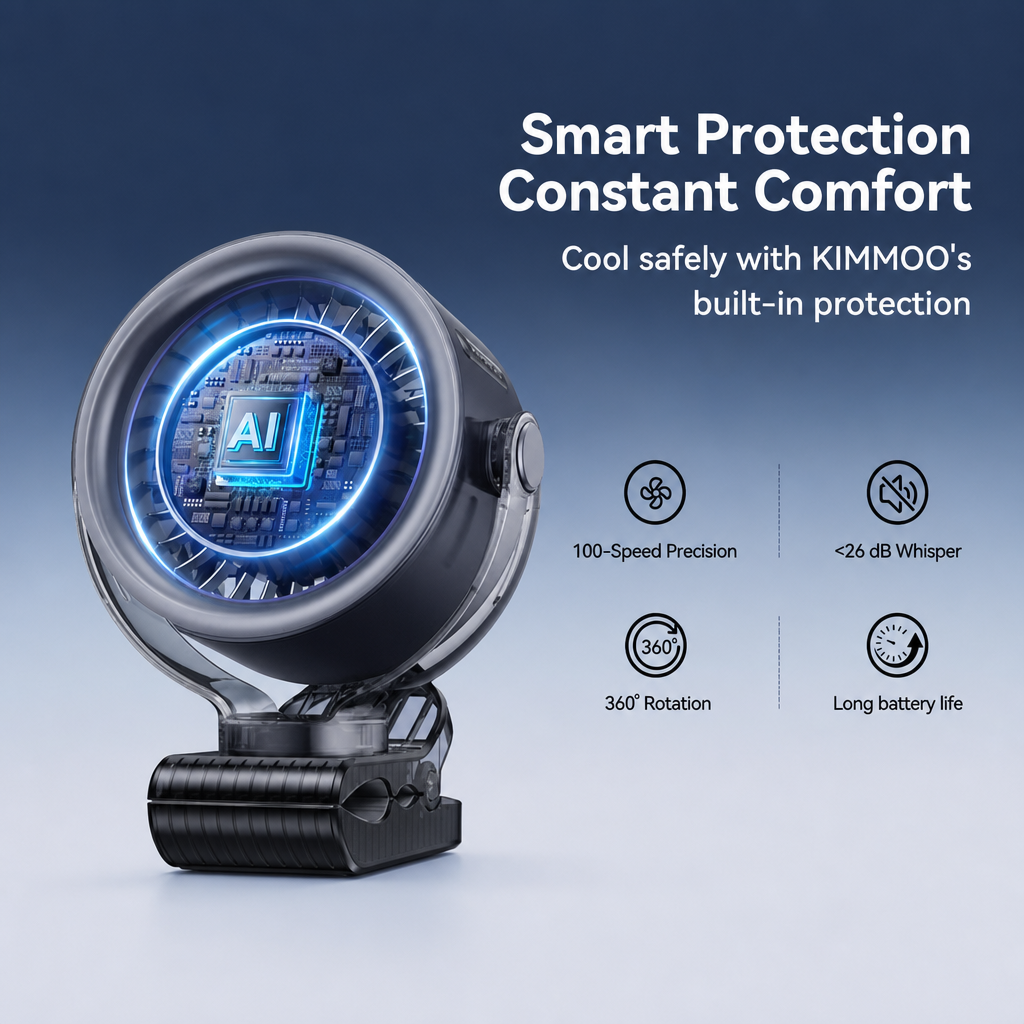 Rechargeable Clip-On Portable Fan - Flexible Tripod Fan for Car, Stroller & Desk