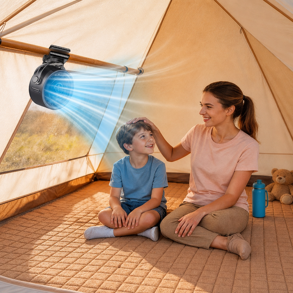 Rechargeable Clip-On Portable Fan - Flexible Tripod Fan for Car, Stroller & Desk