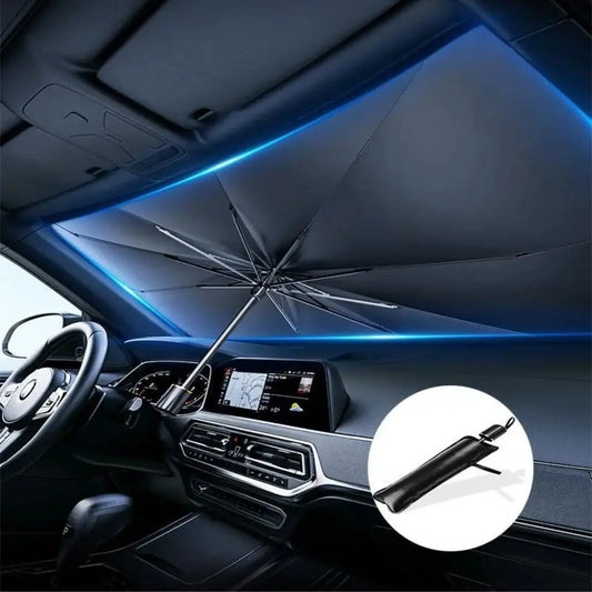 Foldable Car Windshield Sunshade Umbrella - Portable UV Blocking Car Cooling Shade