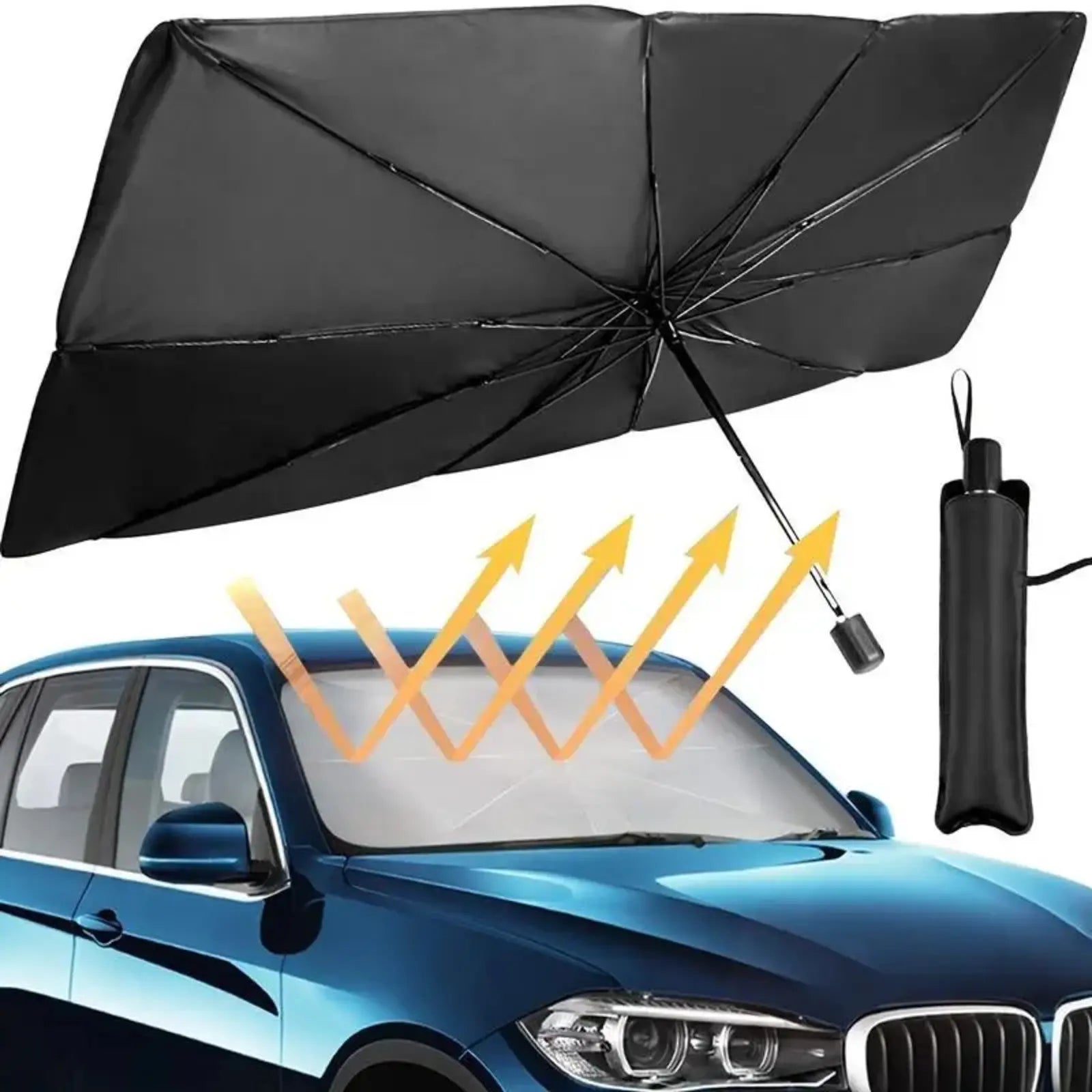 Foldable Car Windshield Sunshade Umbrella - Portable UV Blocking Car Cooling Shade