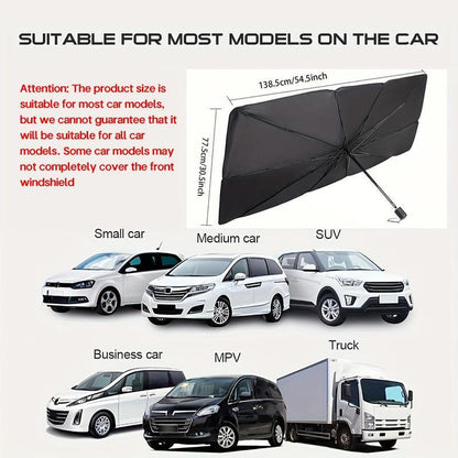 Foldable Car Windshield Sunshade Umbrella - Portable UV Blocking Car Cooling Shade