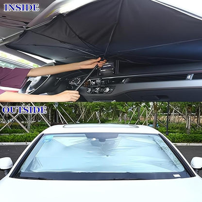 Foldable Car Windshield Sunshade Umbrella - Portable UV Blocking Car Cooling Shade