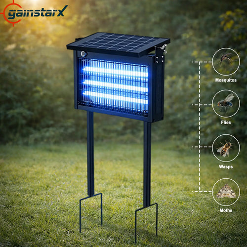 Mosquito Forcefield - Solar Powered Bug Zapper for Mosquitos, Flies, Wasps, Fruit Flies