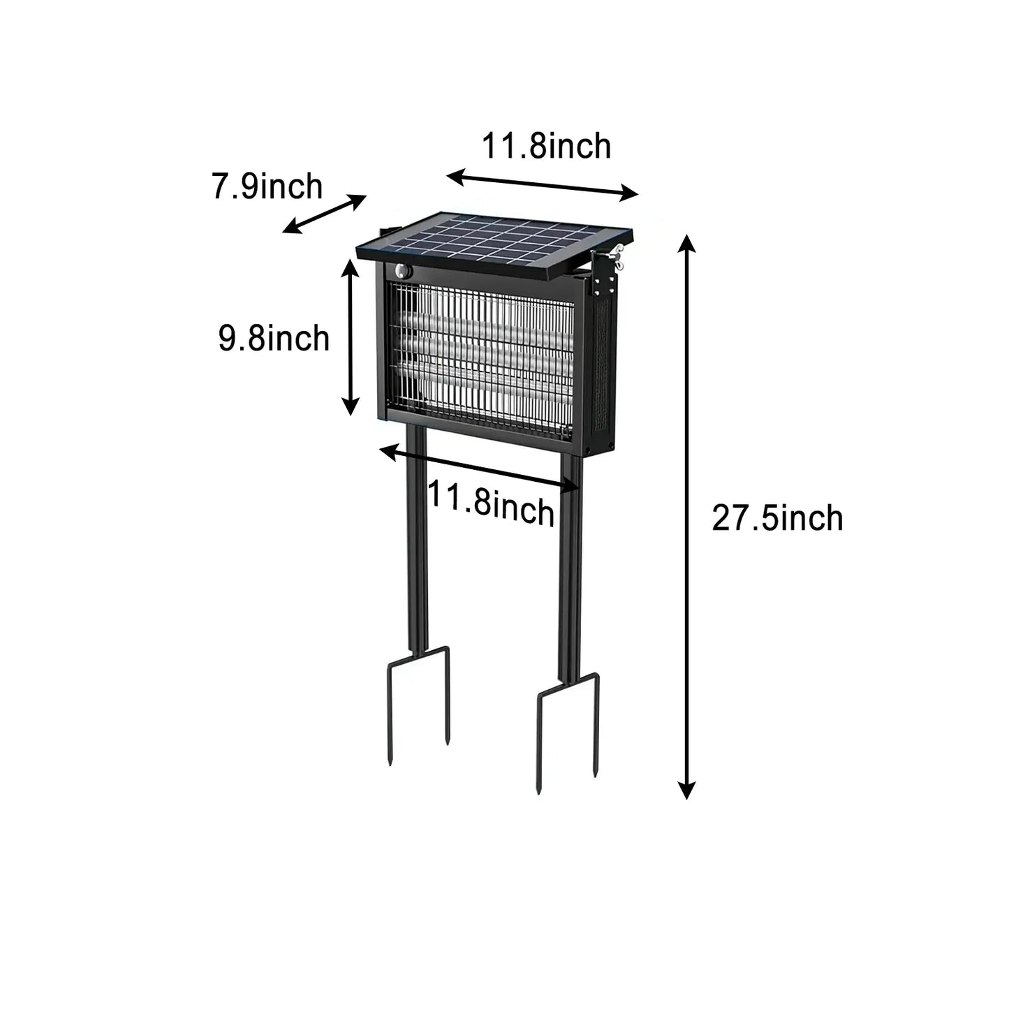 Mosquito Forcefield - Solar Powered Bug Zapper for Mosquitos, Flies, Wasps, Fruit Flies
