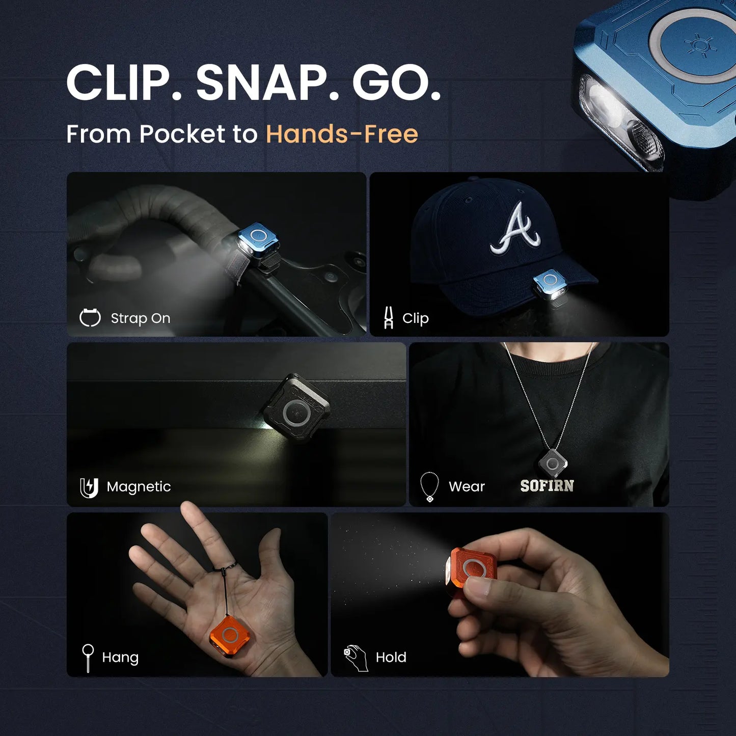 Mini Pocket Flashlight - Rechargeable Portable EDC Work Light