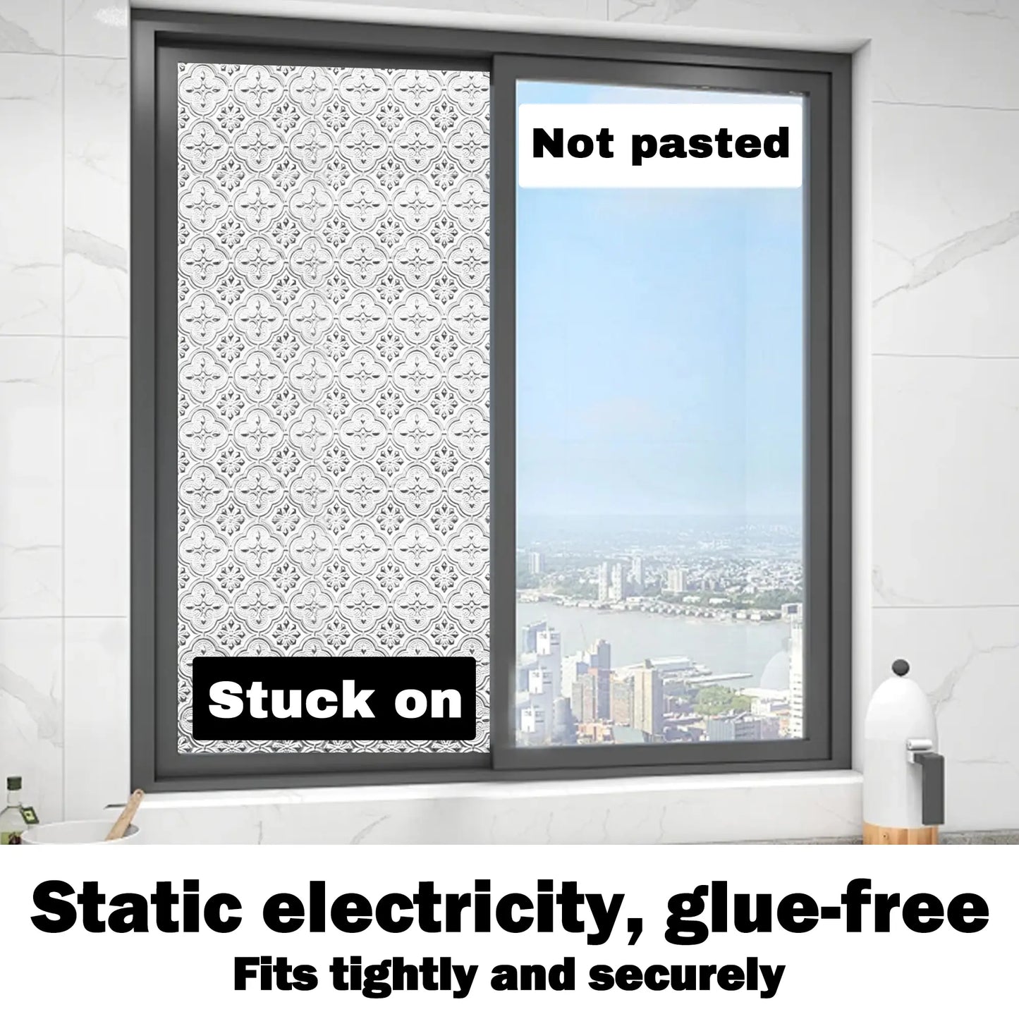 One-Way Privacy Window Film - Heat Blocking Static Cling Home Tint