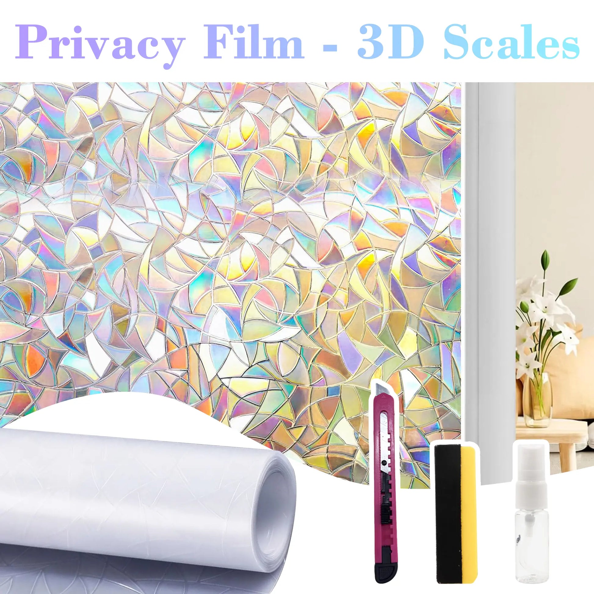One-Way Privacy Window Film - Heat Blocking Static Cling Home Tint