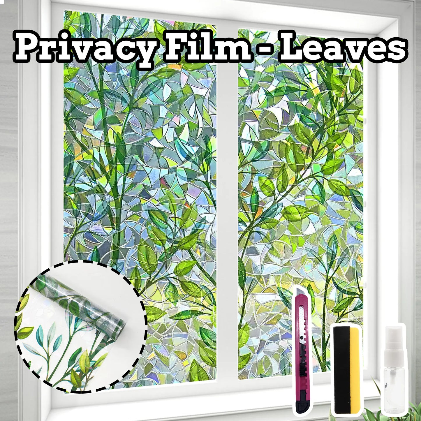 One-Way Privacy Window Film - Heat Blocking Static Cling Home Tint