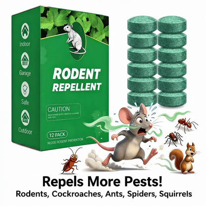 Rodent Repellent - 12 Pack For Mouse, Rats, Spider, Roach, Ant, Squirrel Pest Control Indoor & Outdoor
