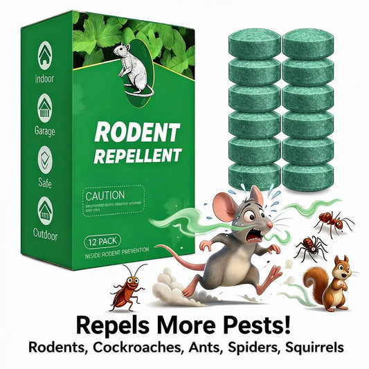 Rodent Repellent - 12 Pack For Mouse, Rats, Spider, Roach, Ant, Squirrel Pest Control Indoor & Outdoor