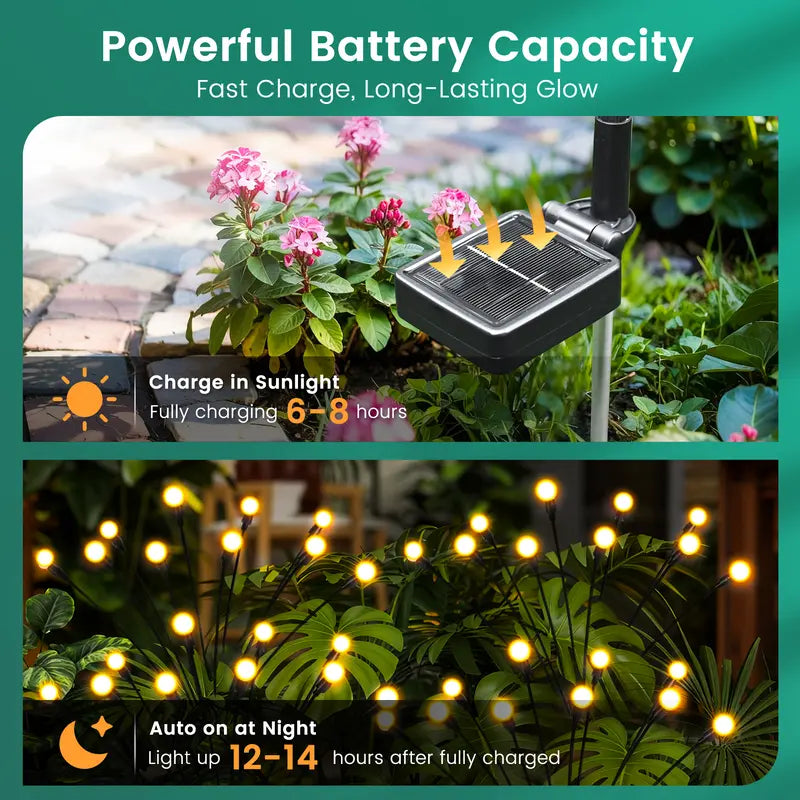 Solar Firefly Garden Lights - Waterproof Swaying Outdoor Yard Lights