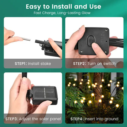 Solar Firefly Garden Lights - Waterproof Swaying Outdoor Yard Lights