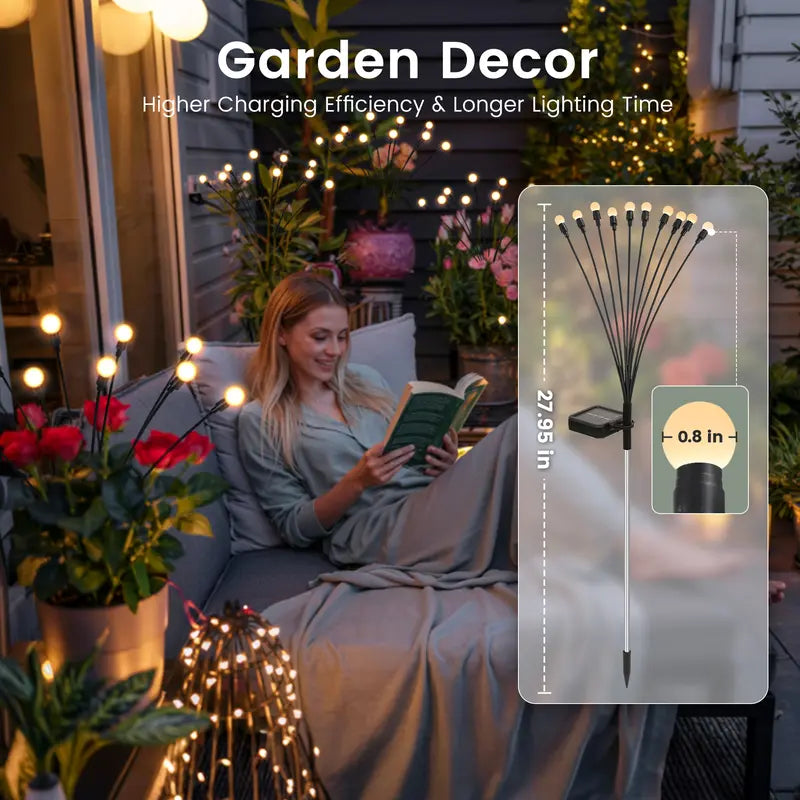 Solar Firefly Garden Lights - Waterproof Swaying Outdoor Yard Lights