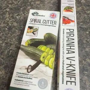 Spiral Peeler Knife - Vegetable Spiral Cutter & V-Knife Garnish Duo