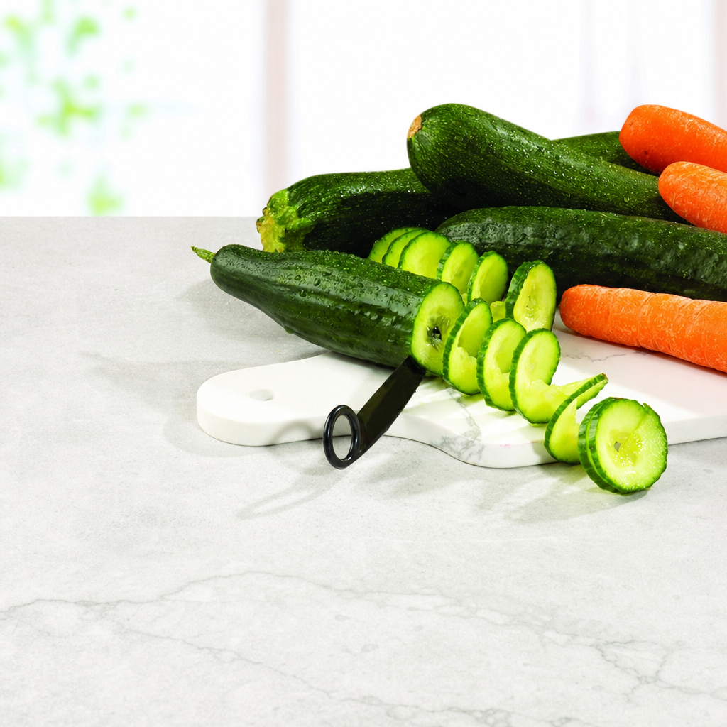 Spiral Peeler Knife - Vegetable Spiral Cutter & V-Knife Garnish Duo