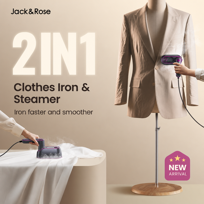 Handheld Garment Steamer - Portable Travel Iron for Clothes & Fabrics