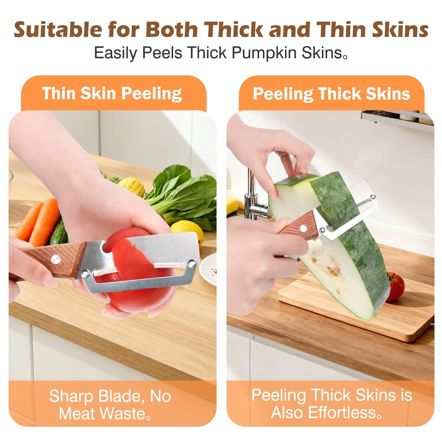 Stainless Steel Vegetable Peeler - Fast Fruit & Potato Skin Remover