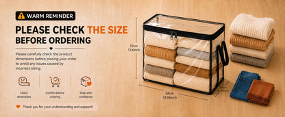 Clear Foldable Storage Bags - Large Transparent Closet & Moving Organizers