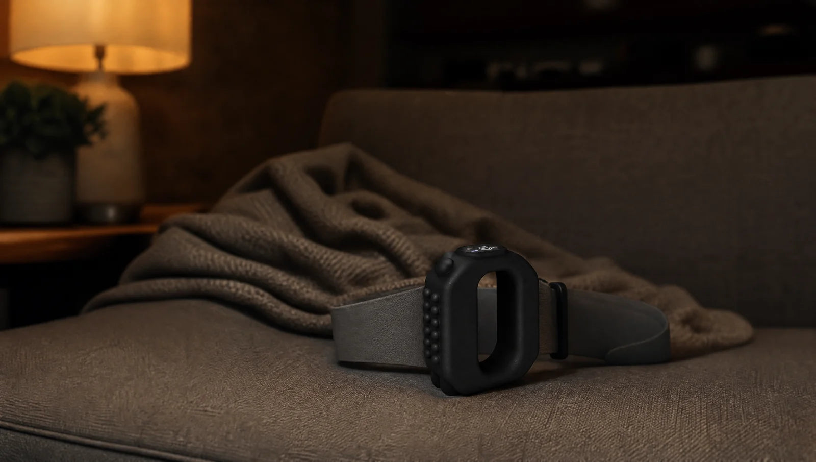 The R10 resting on the couch after work