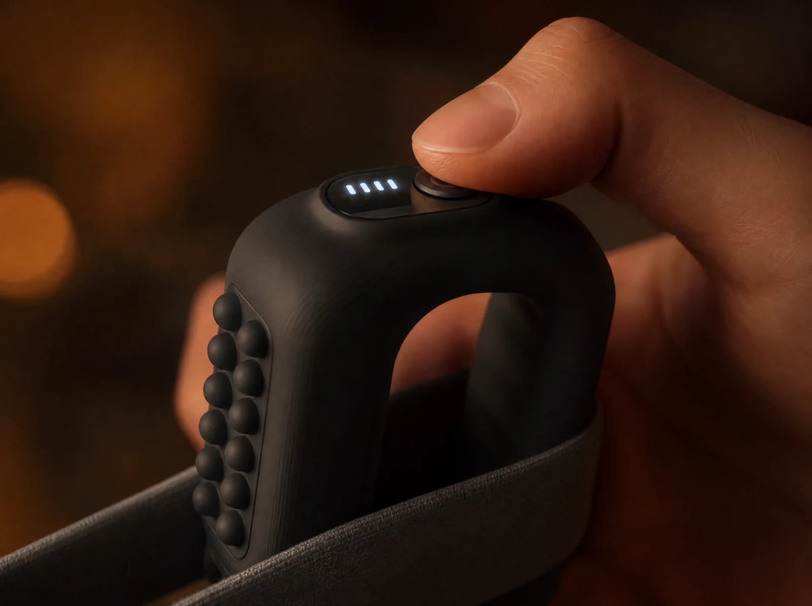 One-button control with LED level display